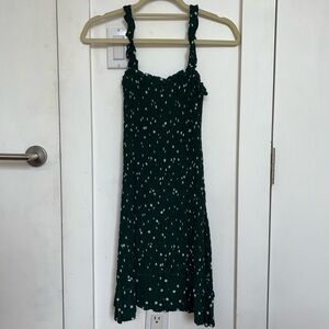 Faithfull The Brand Green Polka Dot A-Line Dress